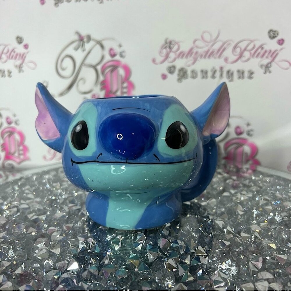 Disney mug cup glassware drinkware drinks big ears Blue Stitch Character Mug - Picture 2 of 8